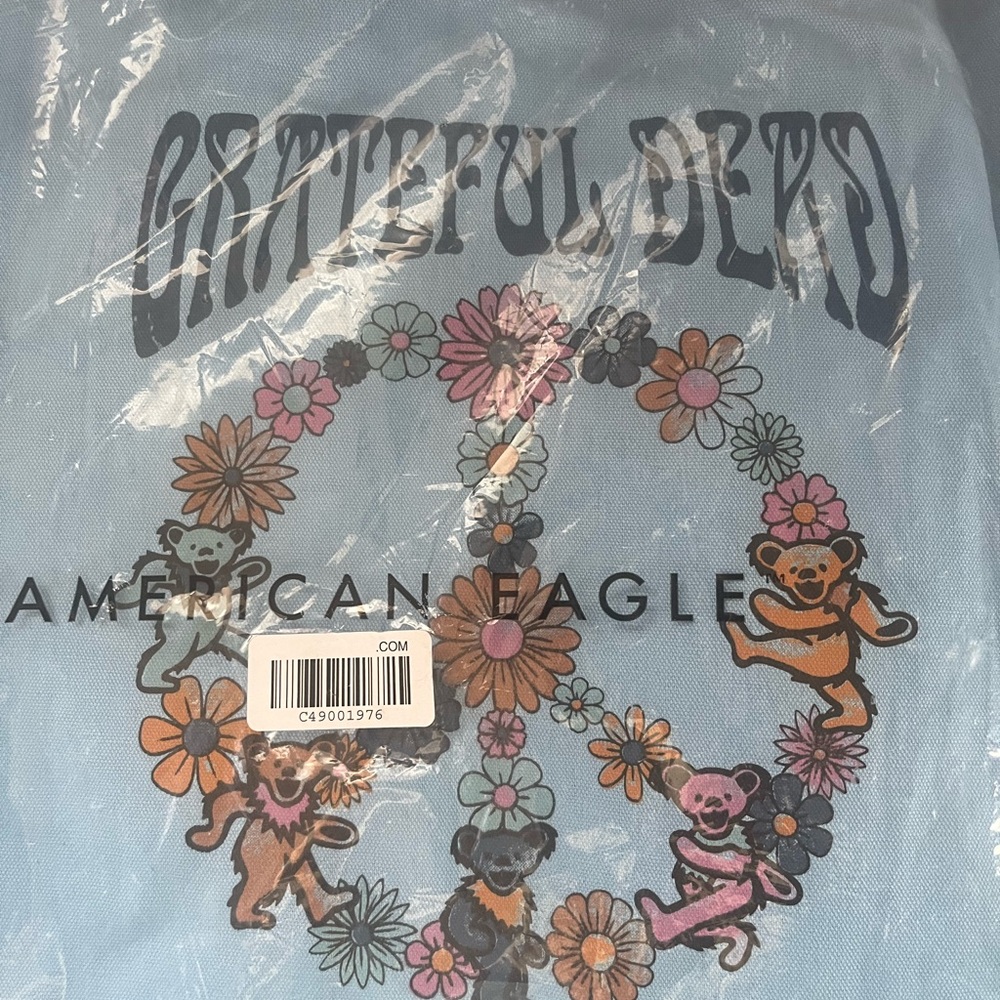 American Eagle Outfitters Blue Tote with Grateful Dead Design